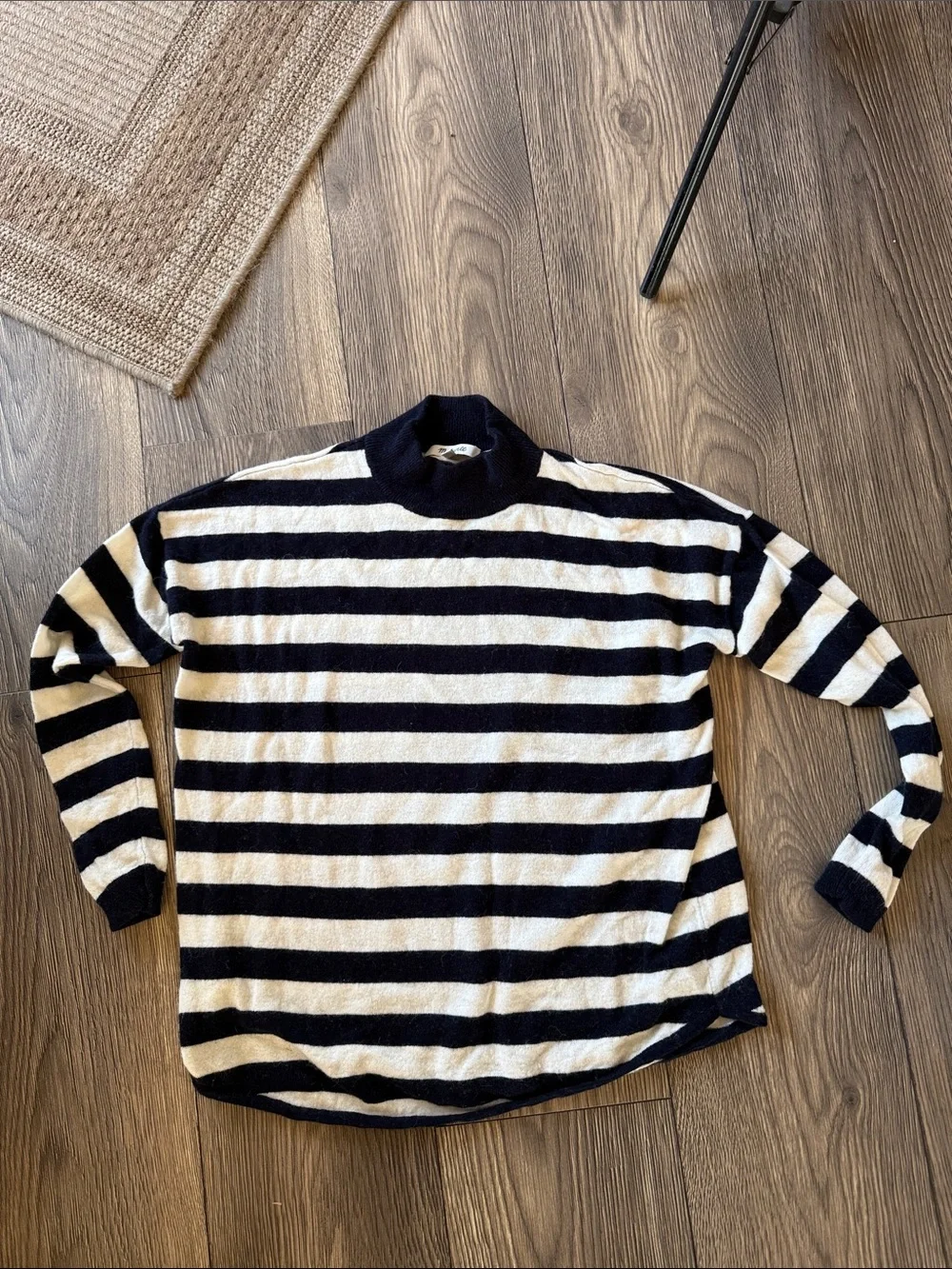 Madewell Ashbury Kelsey Stripe Mock Neck Sweater XS